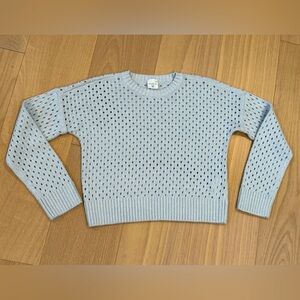 Abercrombie Kids Girls Open Knit Pullover Sweater- Light Blue- 11/12